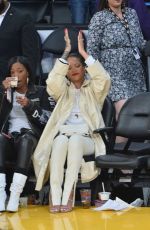 RIHANNA at LA Lakers vs. Utah Jazz Game at Staples Center in Los Angeles 10/25/2019