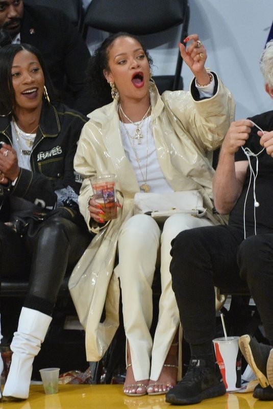RIHANNA at LA Lakers vs. Utah Jazz Game at Staples Center in Los Angeles 10/25/2019