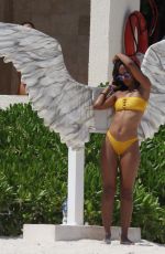 ROXANNE DIDER in a Yellow Bikini at a Beach in Tulum 10/07/2019
