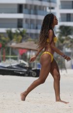 ROXANNE DIDER in a Yellow Bikini at a Beach in Tulum 10/07/2019
