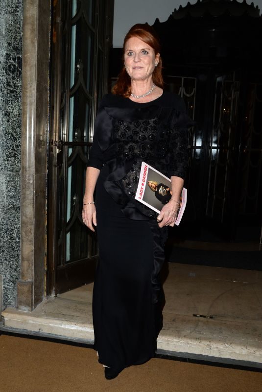 SARAH FERGUSON Leaves Claridges Hotel in London 10/16/2019