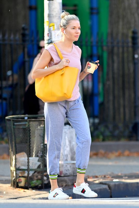 SIENNA MILLER Out in New York 10/02/2019