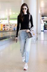 SUI HE in Denim at Shanghai Hongqiao Airport 10/19/2019