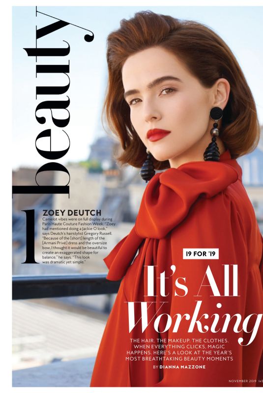 ZOEY DEUTCH in Instyle Magazine, November 2019