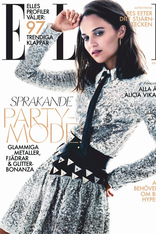 ALICIA VIKANDER in Elle Magazine, Sweden December 2019