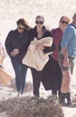 ANGELIAN AJOLIE Take a Break From Filming at a Beach in Fuerteventura 11/09/2019