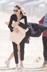 ANGELIAN AJOLIE Take a Break From Filming at a Beach in Fuerteventura 11/09/2019