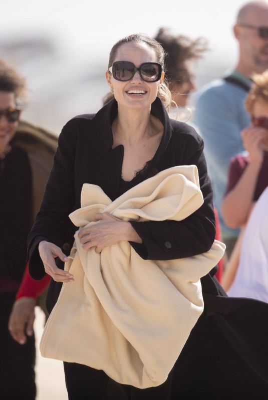 ANGELIAN AJOLIE Take a Break From Filming at a Beach in Fuerteventura 11/09/2019