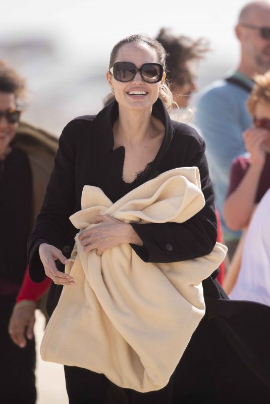 ANGELIAN AJOLIE Take a Break From Filming at a Beach in Fuerteventura 11/09/2019