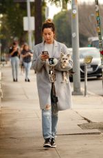 ASHLEY TISDALE in Ripped Denim Out for Coffee in Los Angeles 11/15/2019