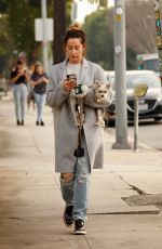 ASHLEY TISDALE in Ripped Denim Out for Coffee in Los Angeles 11/15/2019
