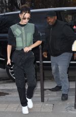 BELLA HADID Arrives at Her Hotel in Paris 11/14/2019
