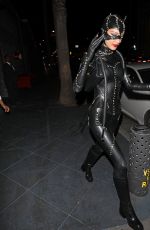 BELLA HADID Leaves Kendall Jenner’s Birthday Halloween Bash in West Hollywood 11/01/2019