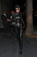 BELLA HADID Leaves Kendall Jenner’s Birthday Halloween Bash in West Hollywood 11/01/2019