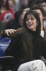 CAMILA CABELLO and Shawn Mendes at L A Clippers vs Toronto Raptors Game in Los Angeles 11/11/2019