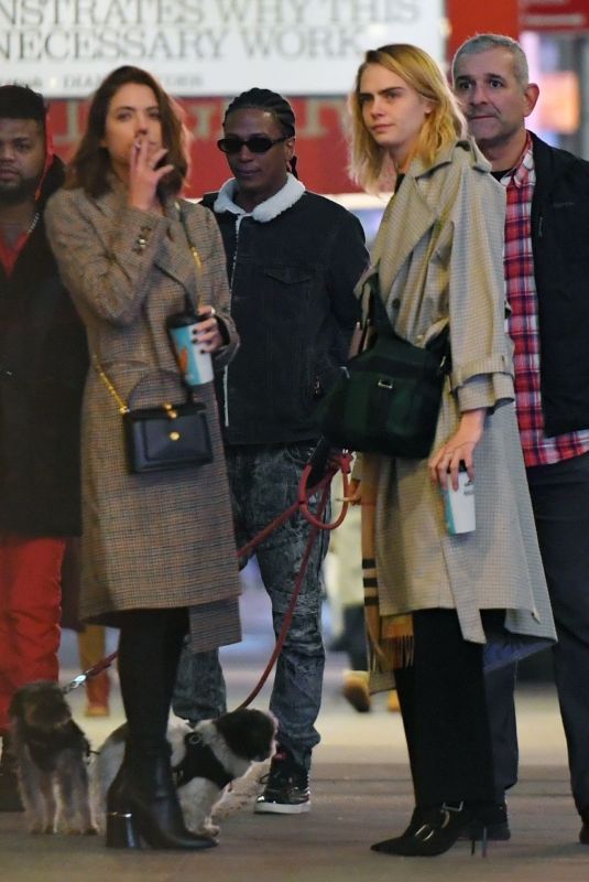 CARA DELEVINGNE and ASHLEY BENSON Take a Break of Broadway Show in New York 11/21/2019
