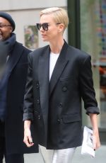 CHARLIZE THERON Leaves Her Hotel in New York 11/12/2019