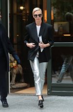 CHARLIZE THERON Leaves Her Hotel in New York 11/12/2019