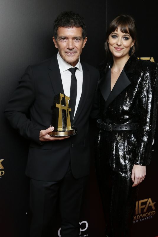 DAKOTA JOHNSON and Antonio Banderas at Hollywood Film Awards in Beverly Hills 11/03/2019