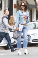 EIZA GONZALEZ in Double Denim Out for Lunch in Studio City 11/19/2019