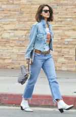 EIZA GONZALEZ in Double Denim Out for Lunch in Studio City 11/19/2019