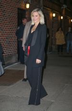 ELIZABETH BANKS Arrives at Stephen Colbert Show 11/08/2019