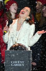 EMILIA CLARKE at Covent Garden Christmas Lights Wwitch On and Sing Along in London 11/12/2019