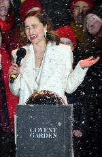 EMILIA CLARKE at Covent Garden Christmas Lights Wwitch On and Sing Along in London 11/12/2019