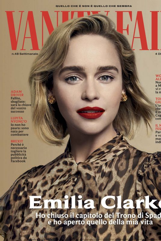 EMILIA CLARKE in Vanity Fair Magazine, Italy December 2019
