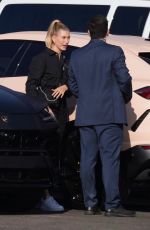HAILEY BIEBER Arrives at Kanye West