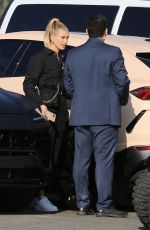 HAILEY BIEBER Arrives at Kanye West