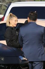 HAILEY BIEBER Arrives at Kanye West