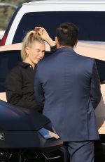 HAILEY BIEBER Arrives at Kanye West