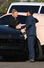 HAILEY BIEBER Arrives at Kanye West