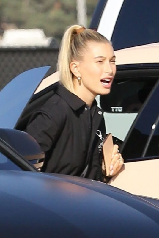 HAILEY BIEBER Arrives at Kanye West