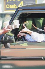 HAILEY BIEBER Gets Coffee Delivered to Her Car at Blue Coffee in Beverly Hills 11/19/2019