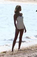 HAILEY BIEBER in Bikini on the Set of a Photoshoot in Miami 11/27/2019