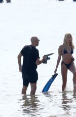 HAILEY BIEBER in Bikini on the Set of a Photoshoot in Miami 11/27/2019