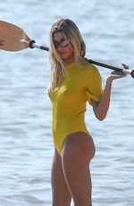 HAILEY BIEBER in Bikini on the Set of a Photoshoot in Miami 11/27/2019