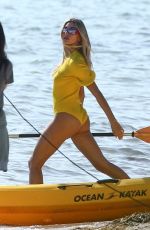 HAILEY BIEBER in Bikini on the Set of a Photoshoot in Miami 11/27/2019