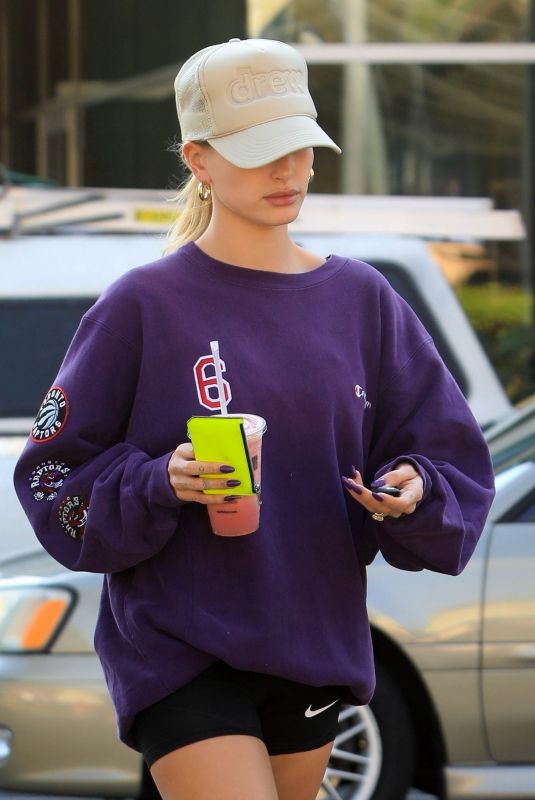HAILEY BIEBER Leaves a Gym in West Hollywood 11/25/2019