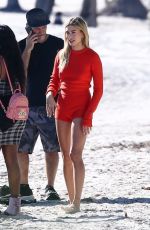 HAILEY BIEBER on the Set of a Photoshoot at a Beach in Miami 11/27/2019