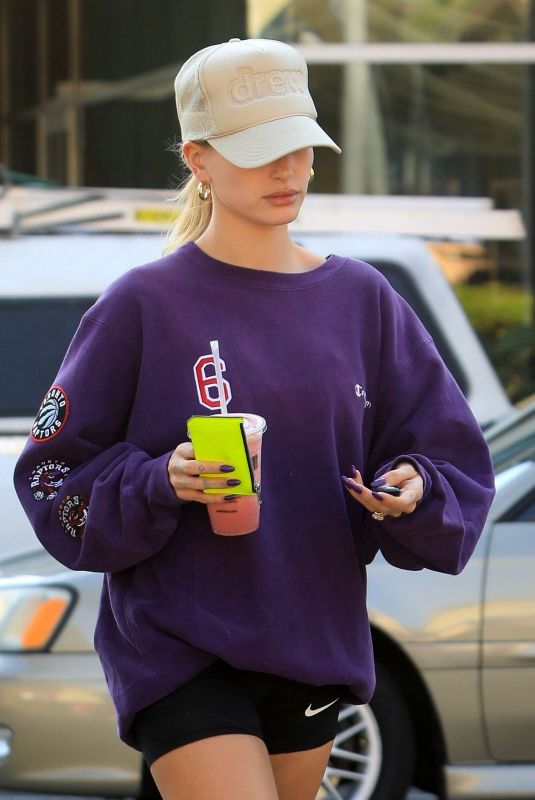 HAILEY BIEBER Out for Smoothie in West Hollywood 11/25/2019