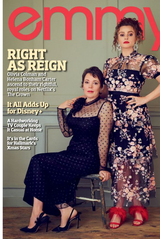 HELENA BONHAM CARTER and OLIVIA COLMAN in Emmy Magazine, December 2019