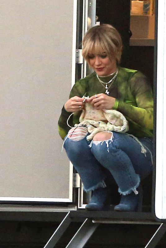 HILARY DUFF on the Break while Filming Lizzie McGuire in Los Angeles 11/19/2019