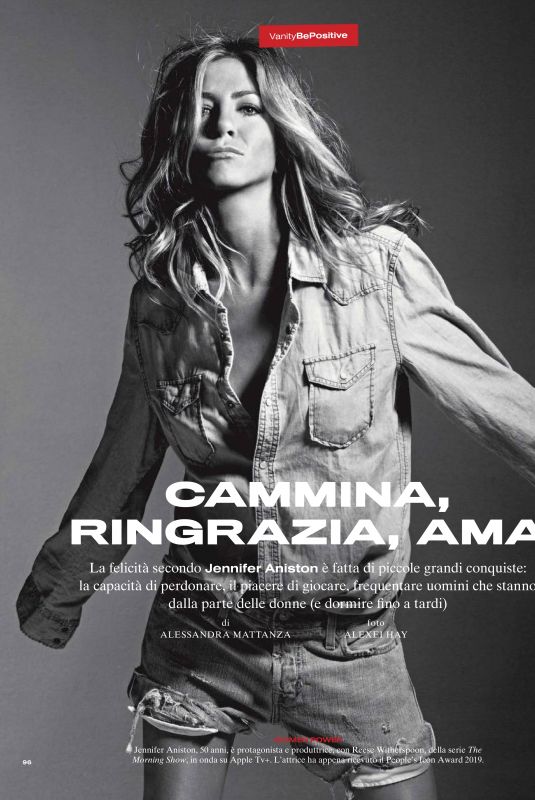 JENNIFER ANISTON in Vanity Fair, Italy November 2019