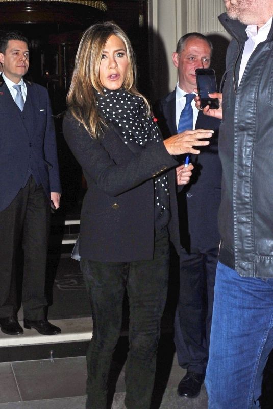 JENNIFER ANISTON Leaves Her Hotel in London 10/31/2019