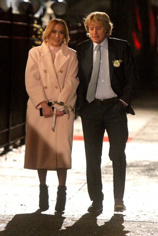 JENNIFER LOPEZ and Owen Wilson on the Set of Marry Me in Brooklyn 11/23/2019