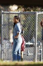 JESSICA ALBA and GABRIELLE UNION on the Set of L.A.