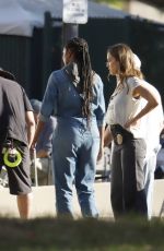 JESSICA ALBA and GABRIELLE UNION on the Set of L.A.